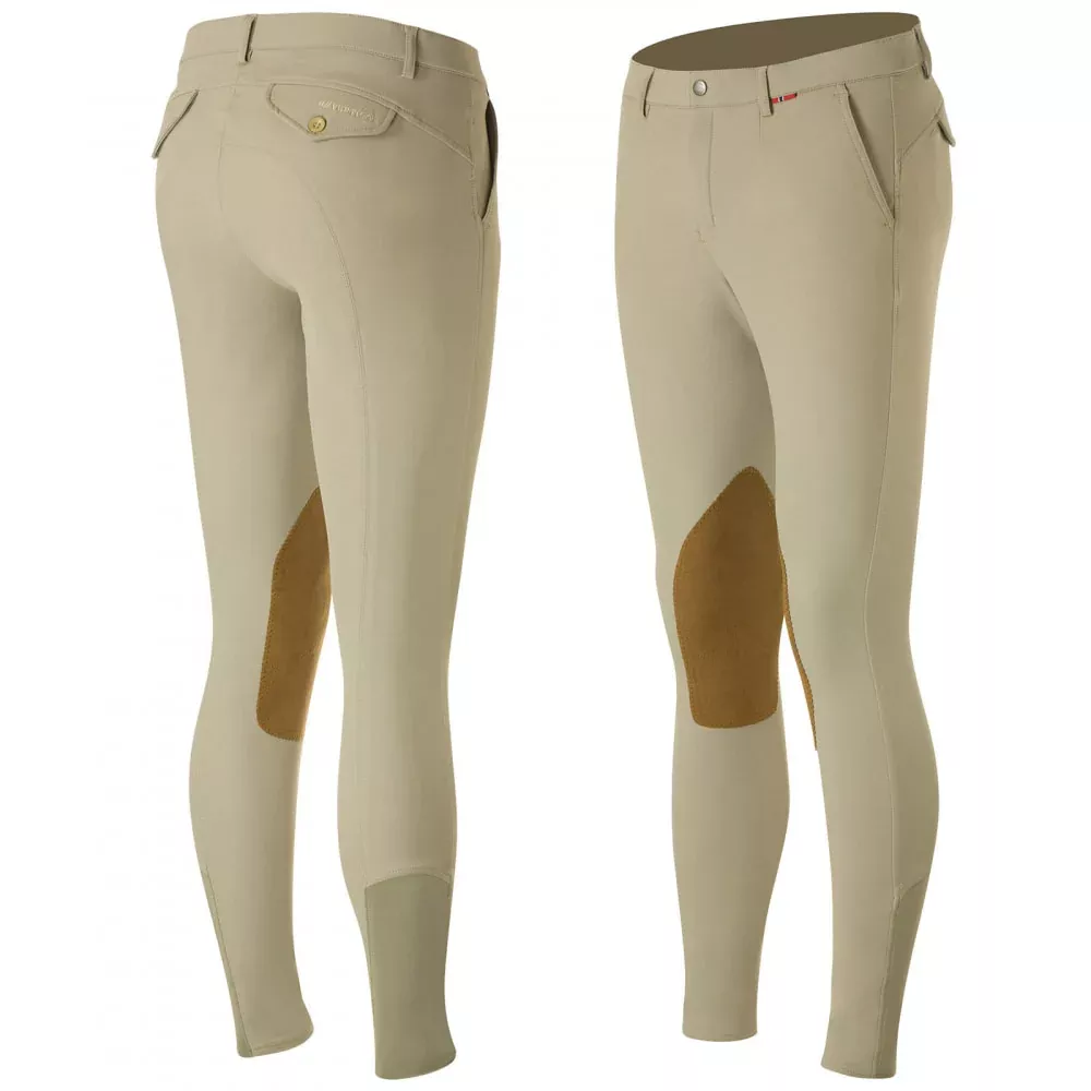 B Vertigo Sander Mens Hunter Knee Patch Breeches - Safari Brown