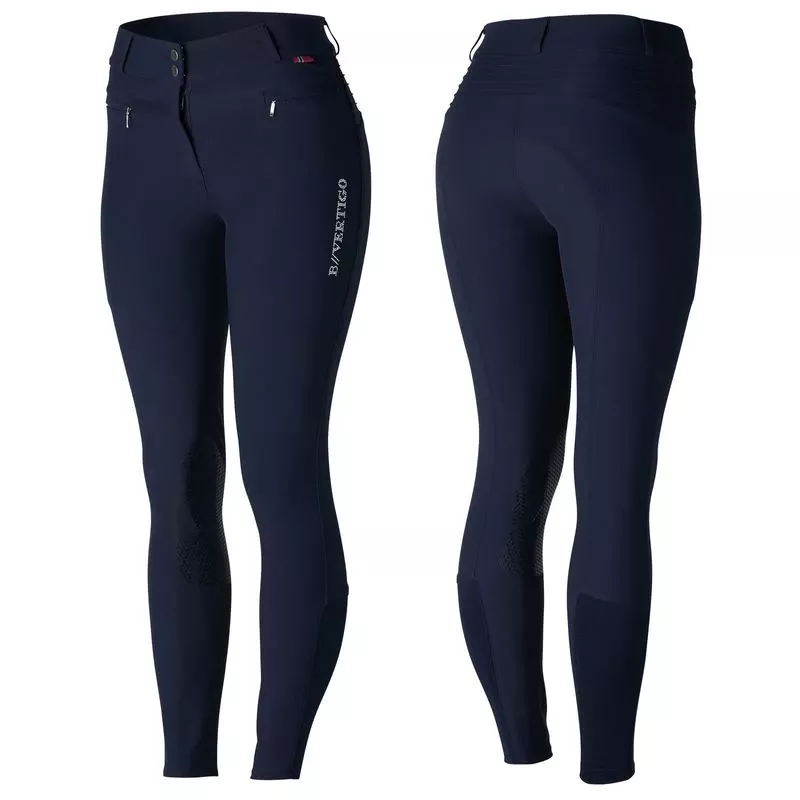 B Vertigo Women’s Drea Silicon Knee Patch Breeches – Dark Navy