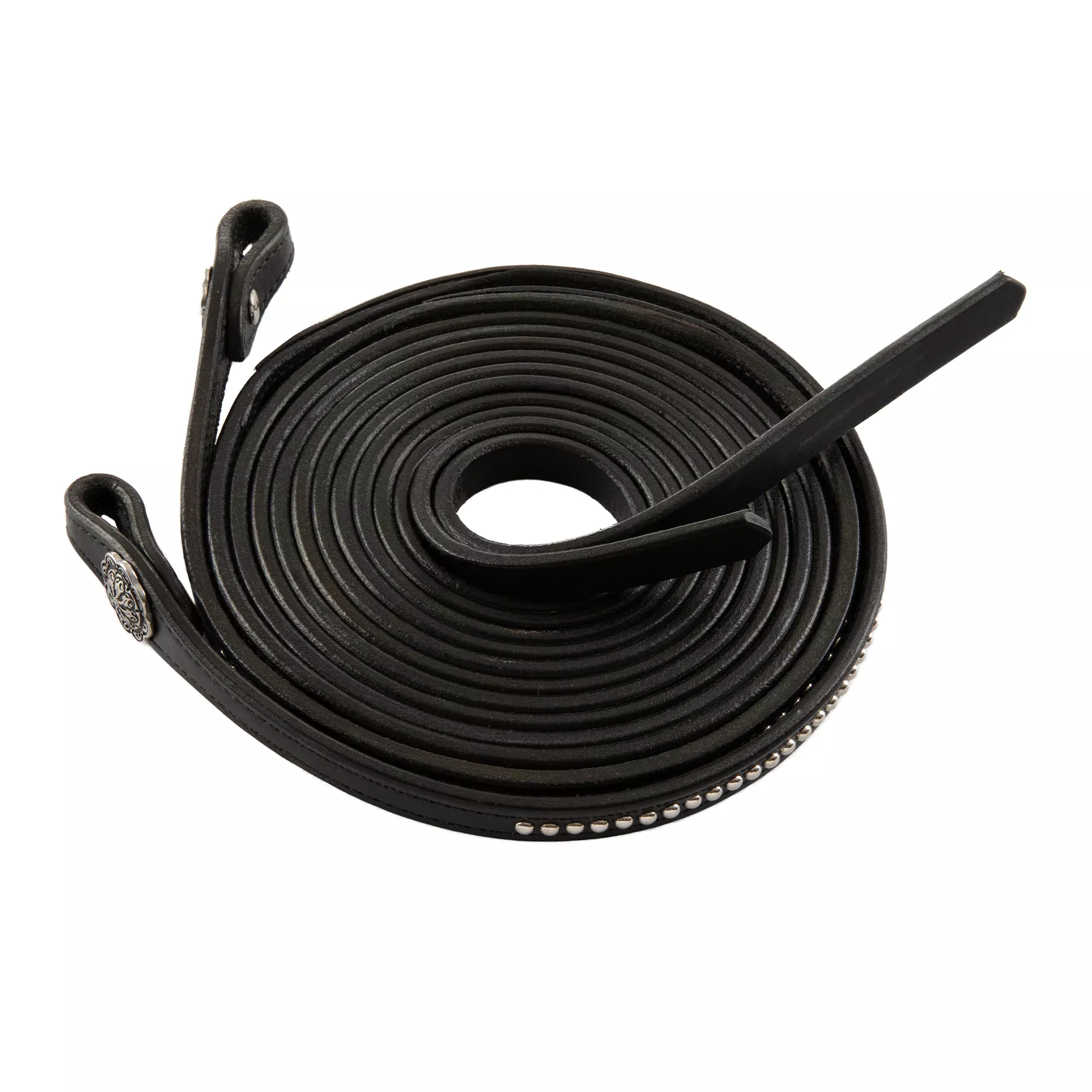 Back In Black Leather Reins, 5/8"