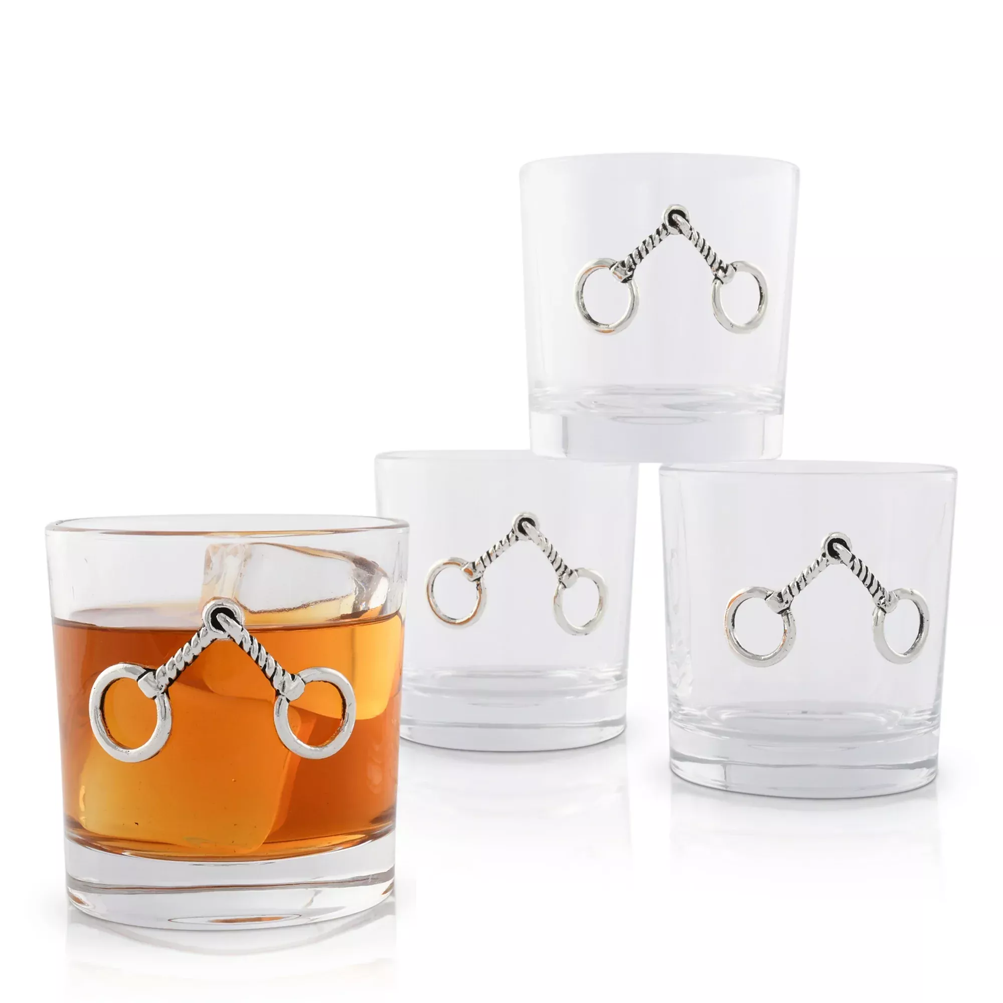 Bar Glasses Set of 4 Equestrian Bit