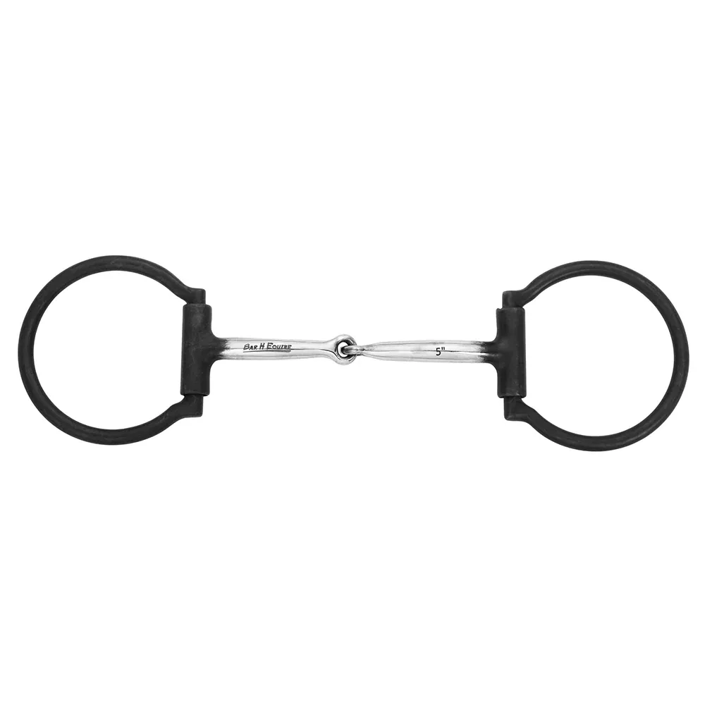 BAR H EQUINE Western Antique Fixed D Ring Snaffle Bit Single Jointed