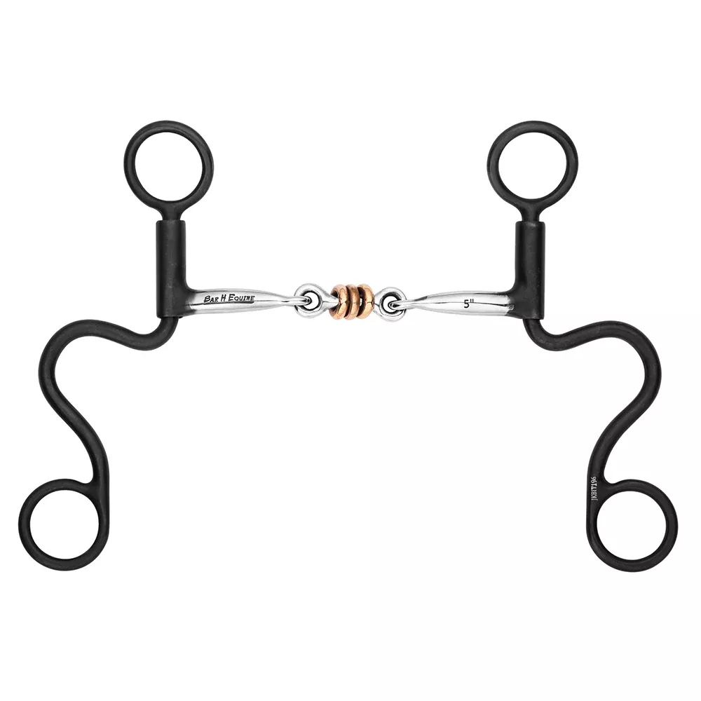 BAR H EQUINE Western Antique Short Shank Bit with Copper Rollers