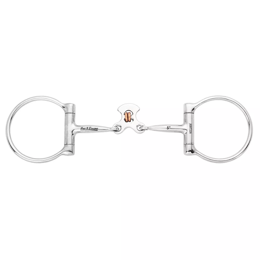 BAR H EQUINE Western D Ring Snaffle Bit with Floating Spoon Stainless Steel