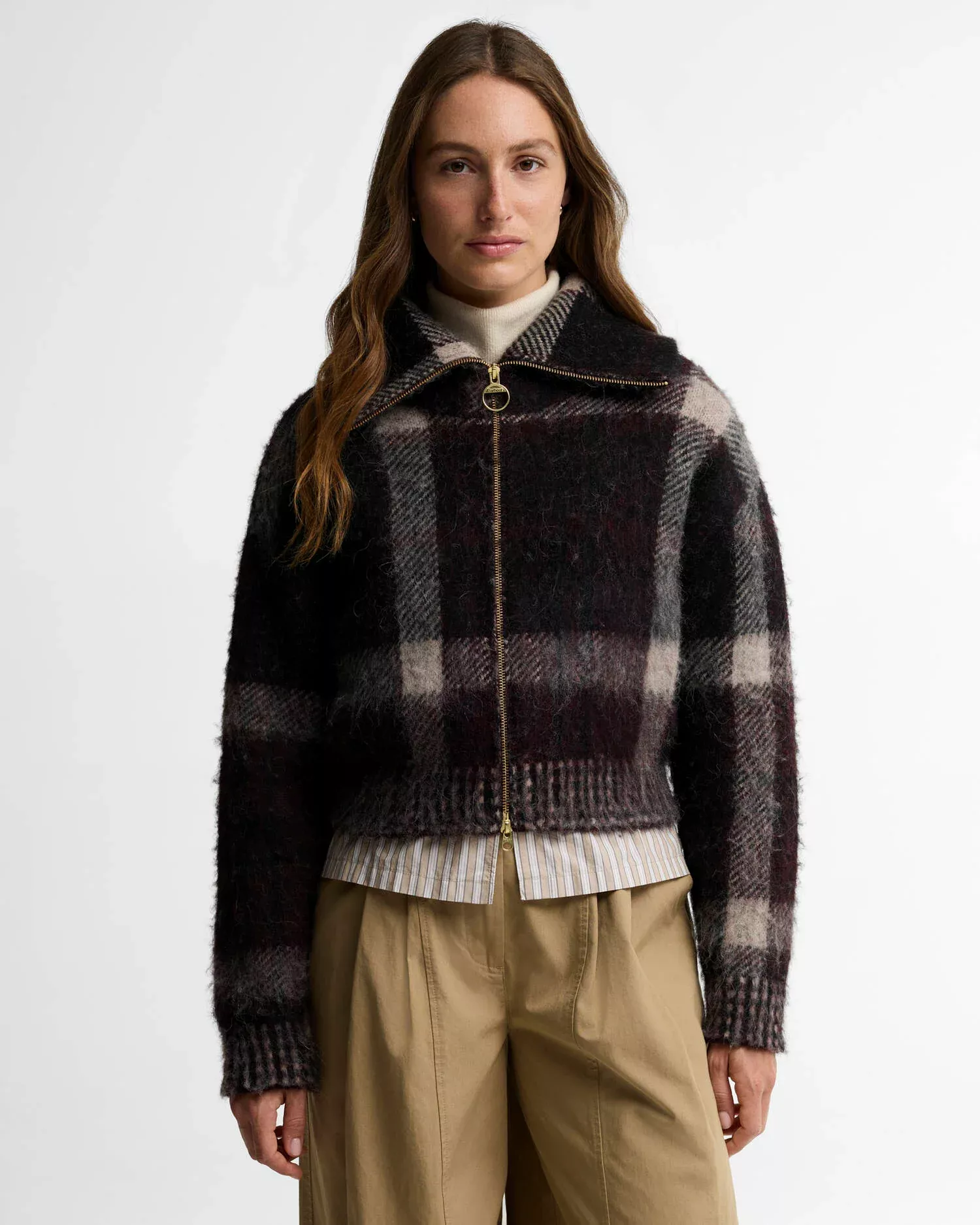 Barbour Carville Knitted Zip Through - multi