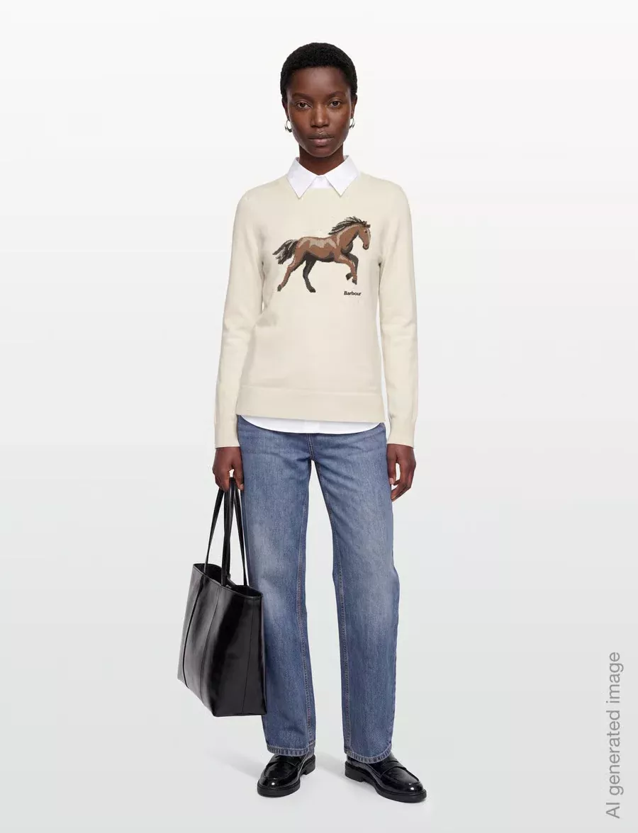 Barbour Homeswood Knitted Jumper - ecru