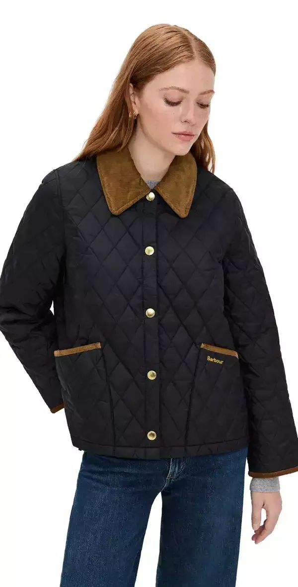 Barbour Icons Cropped Liddesdale Quilted Jacket - black/classic