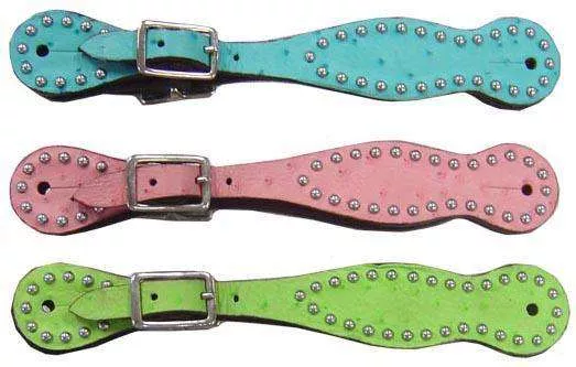 BARGAIN BIN Ostrich Print Western Spur Straps with Spots