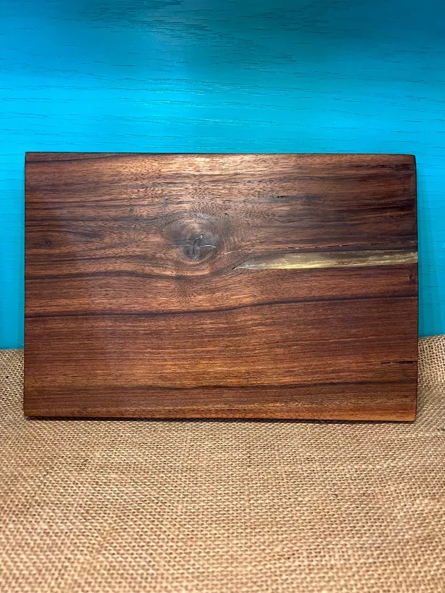 Barnwood with Gold Resin Cutting Board Serving Tray