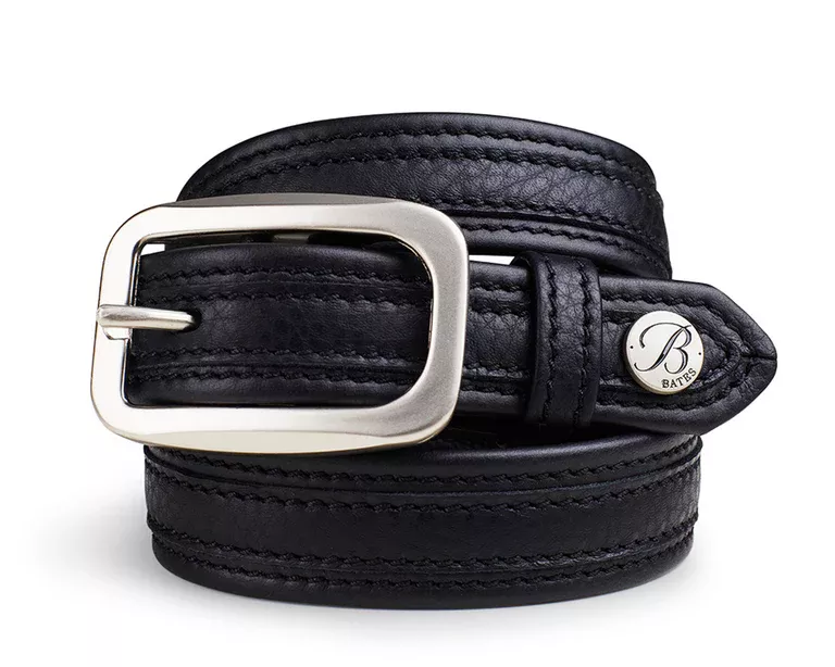 Bates - Leather Belt- Classic Black 75cm/29in