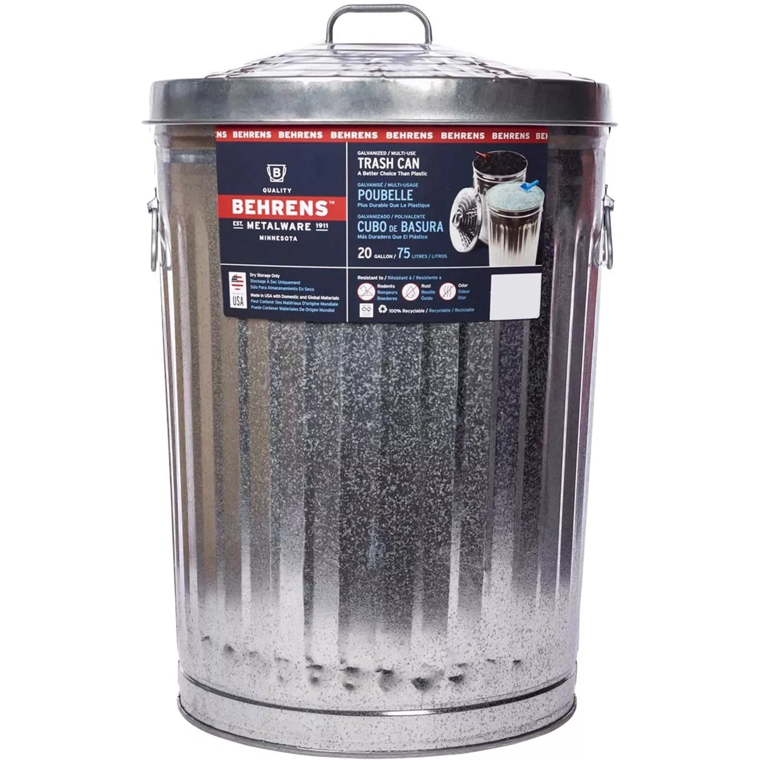 Behrens Galvanized Trash Can, 20Gal
