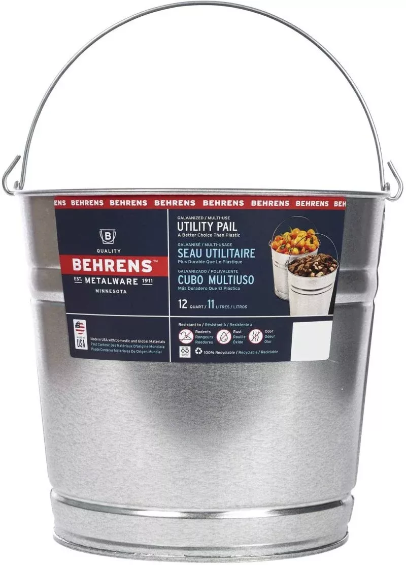 Behrens Galvanized Utility Pail, 12Qt