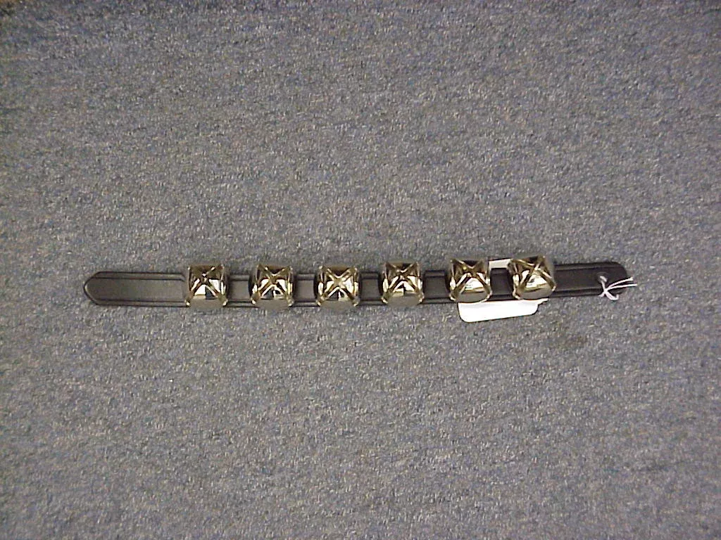 Bells 6 On Leather Strap 1" X 16" Chrome