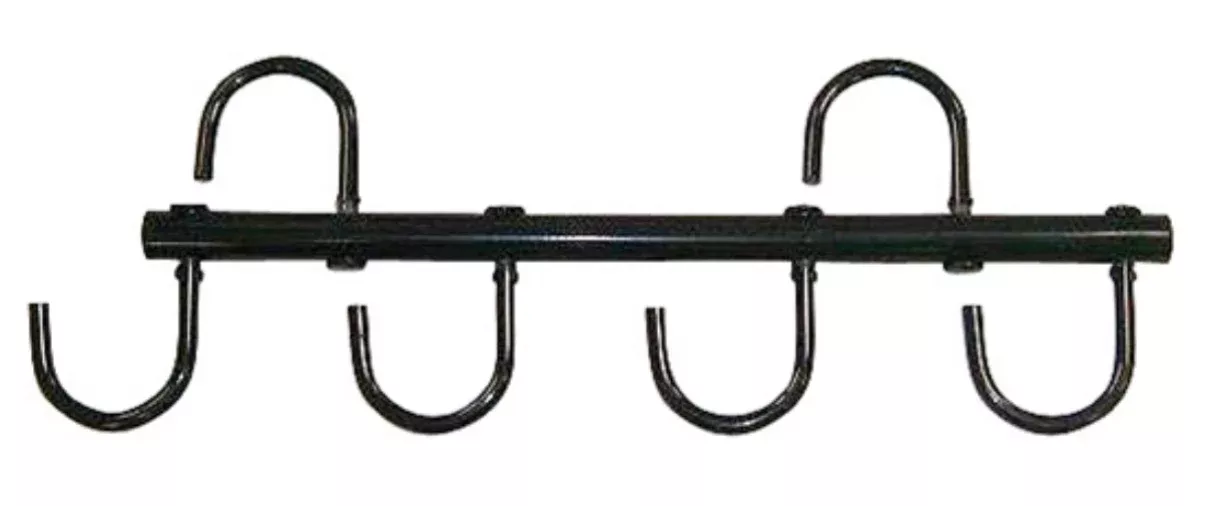 Black 4 Swivel Hook Tack Rack Bar