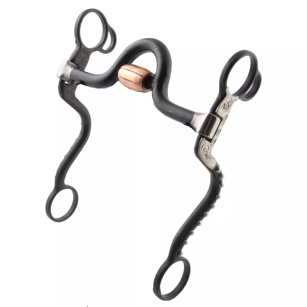 Black Curb Bit with Copper Inlay and Roller