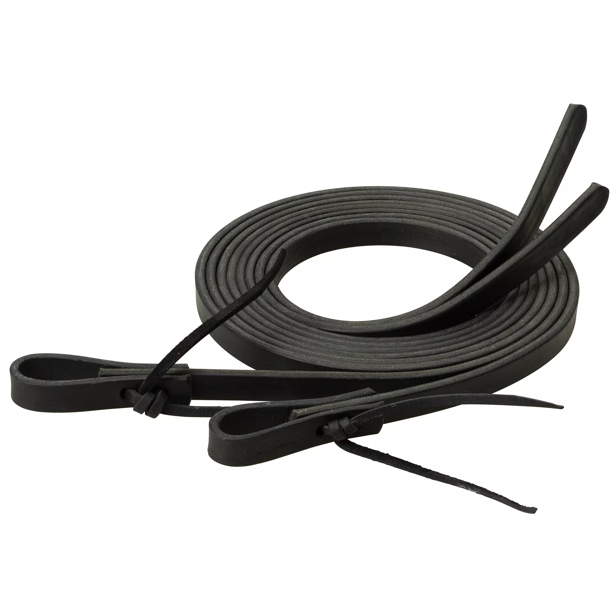 Black Leather Split Reins, 5/8" x 7