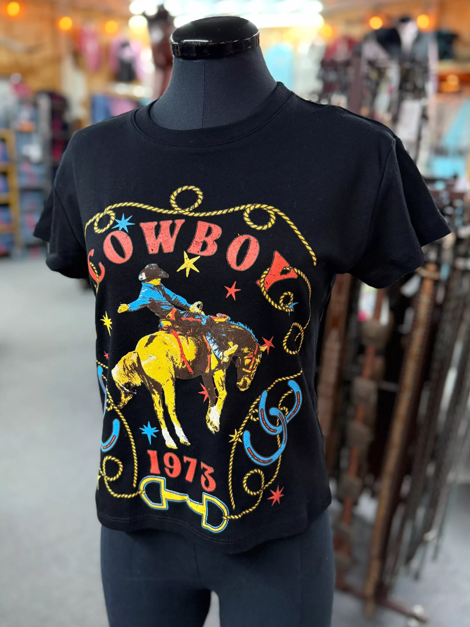 Black Multi Cowboy 1973 Tee