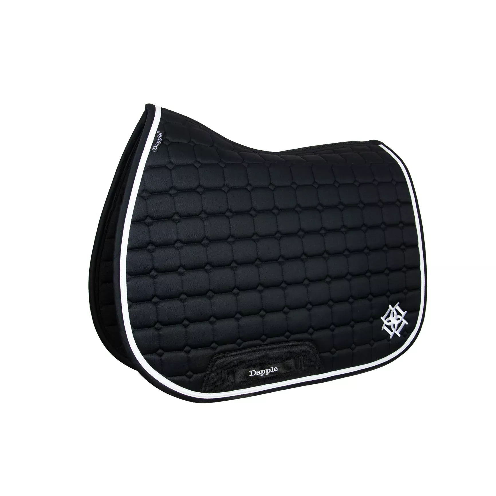 Black Saddle Pad with White Piping