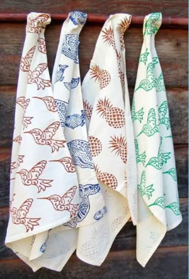 Block Print Cotton Dish Towel
