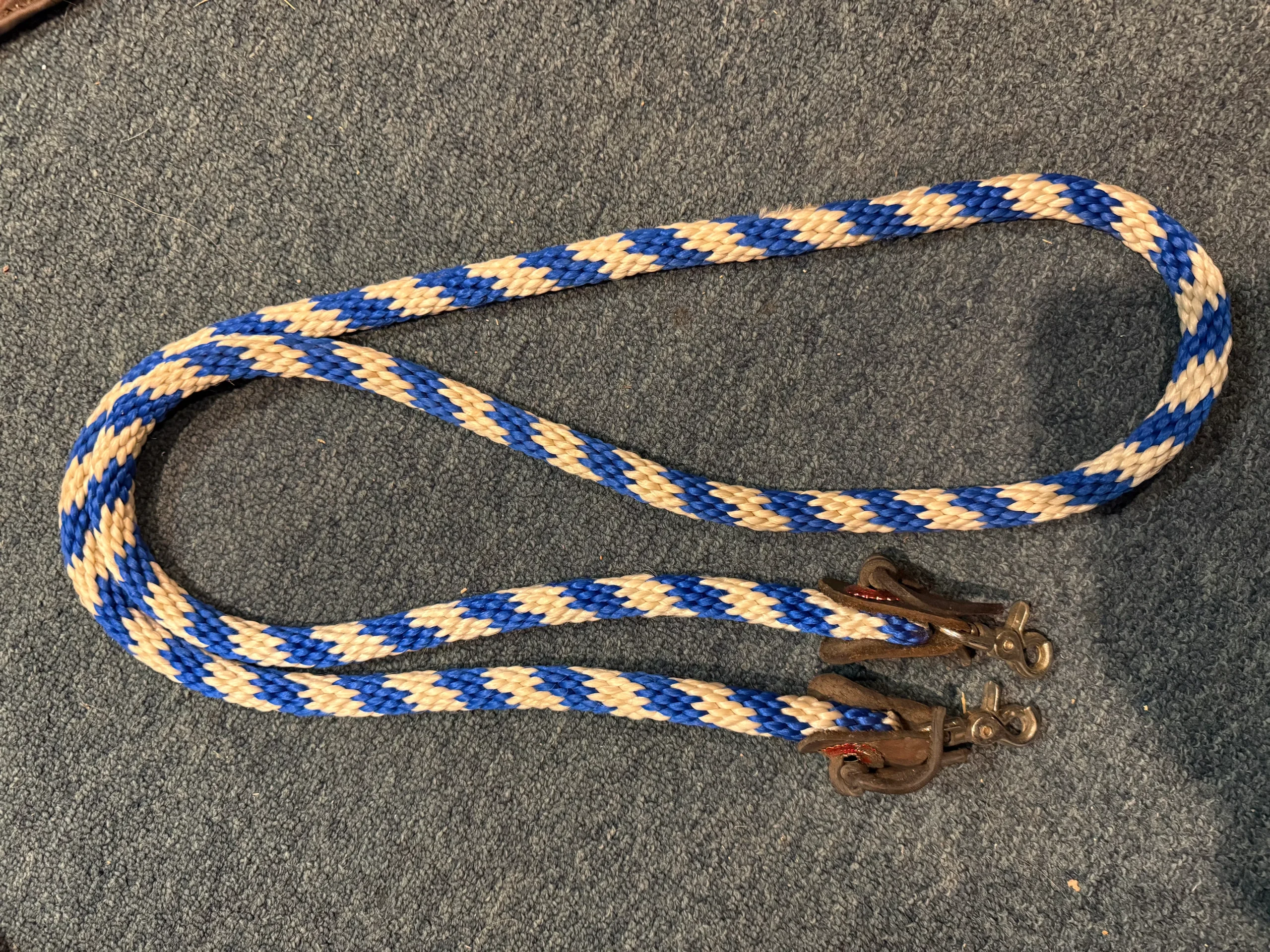 Blue and White Western Clip Reins