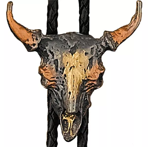 Bolo Tie Coppertone Steer Skull