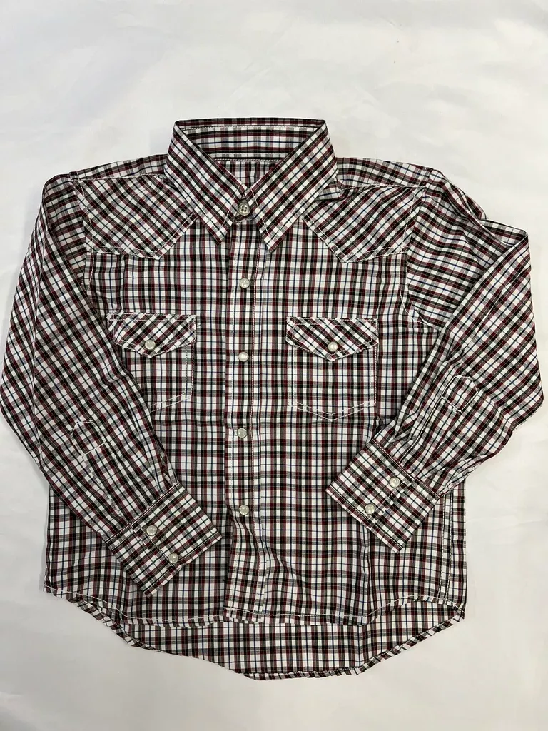 Boys Cowboy Legend Plaid Snap Down Shirt