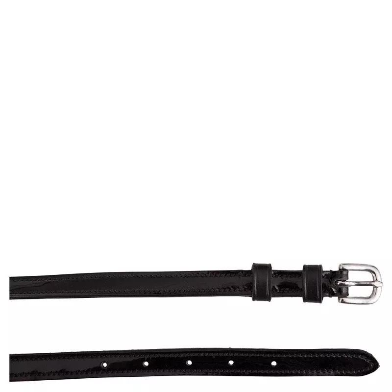 BR Patent Leather Spur Straps - Black/Silver