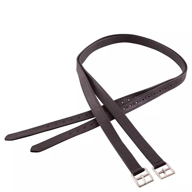 BR Stirrup Leathers Soft Black/Silver