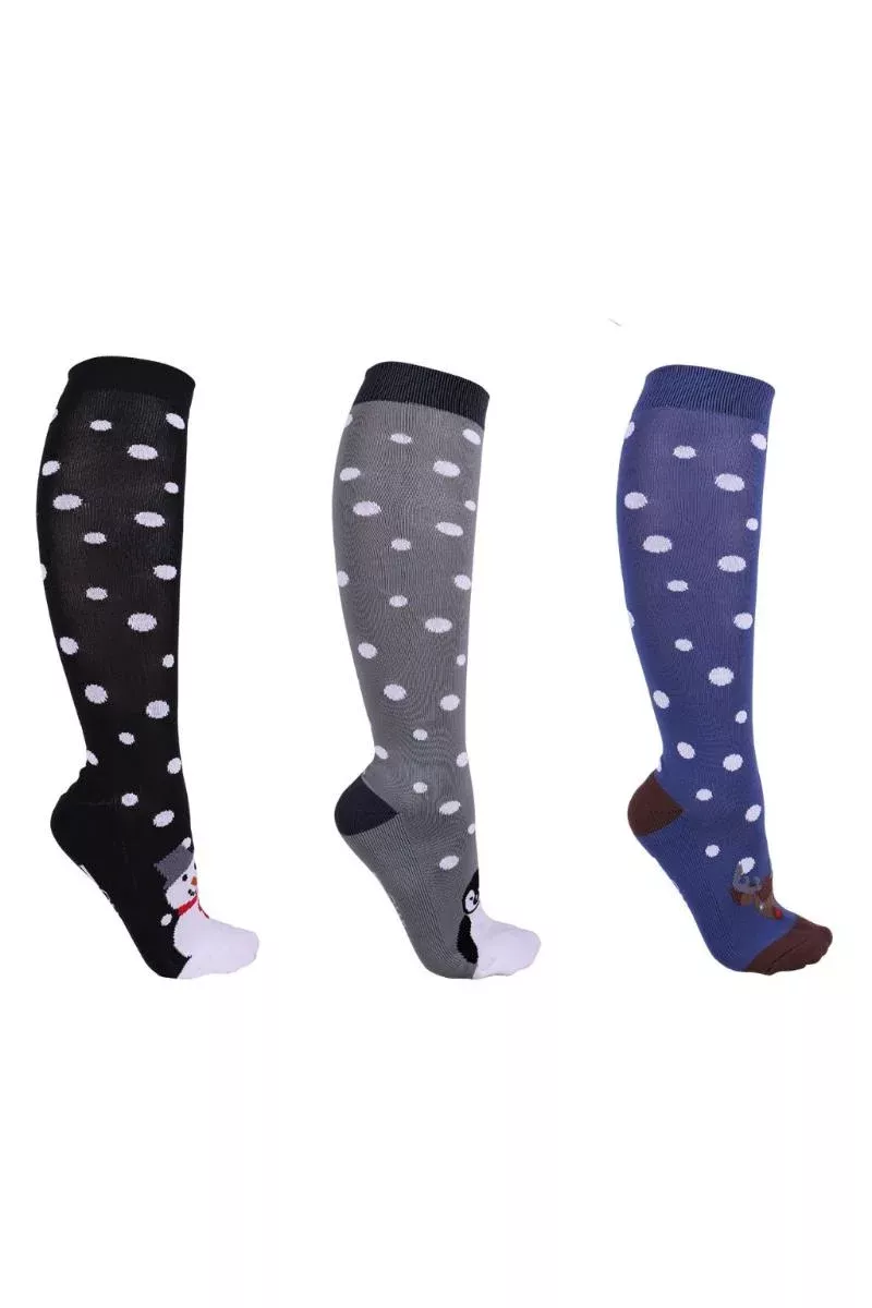 Brands of Q Winter Snowflake Riding Socks 3 PACK
