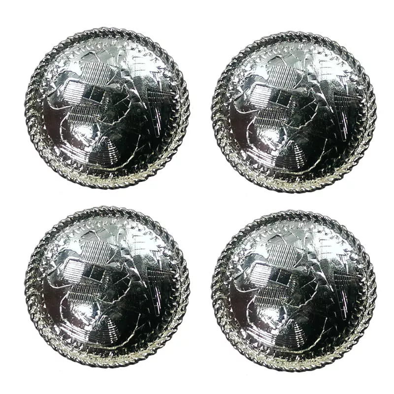 Brass Silver Round Concho with Rope Edge- Lot of 4