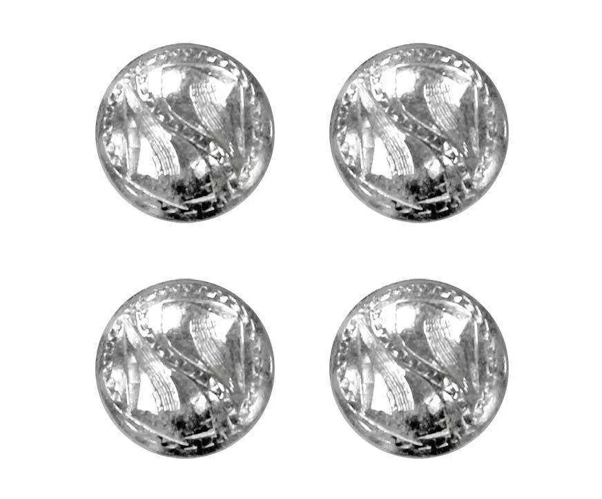 Brass Silver Round Western Concho with Screw Back - Lot of 4