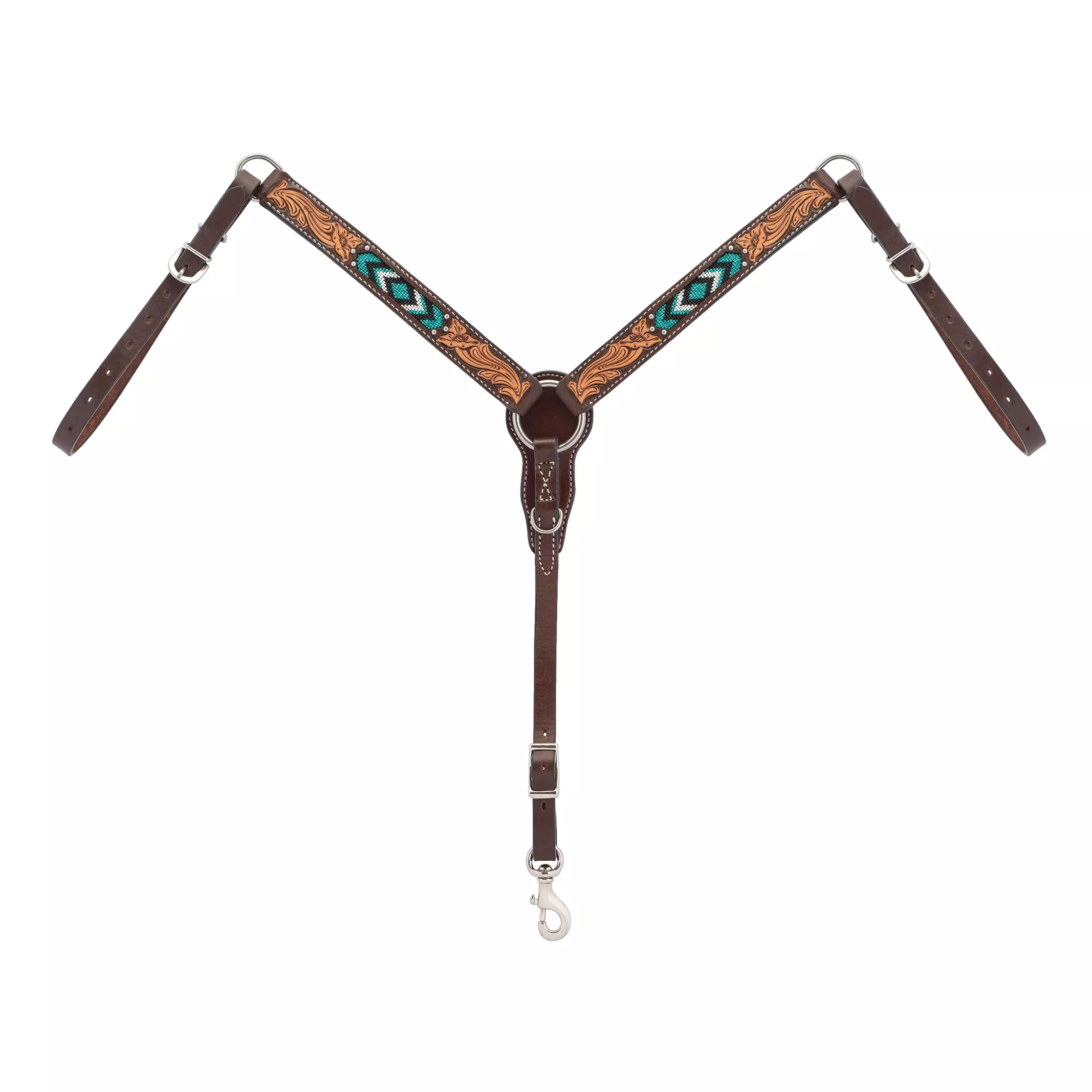 Breast Collar, Turquoise Beaded, 1-1/4", Pony