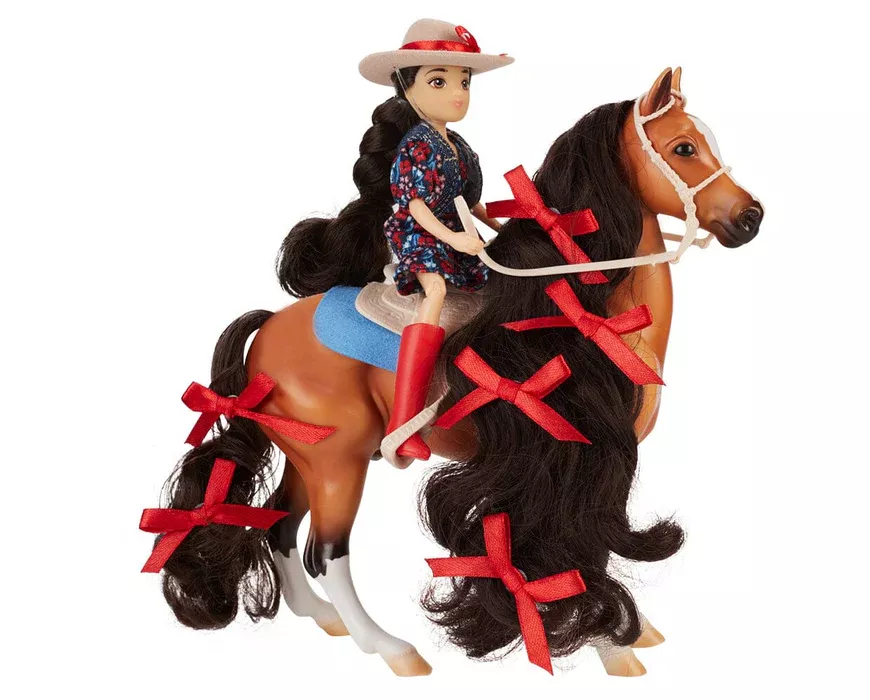 Breyer - Nora & Boots - Western Rider & Bay Pony