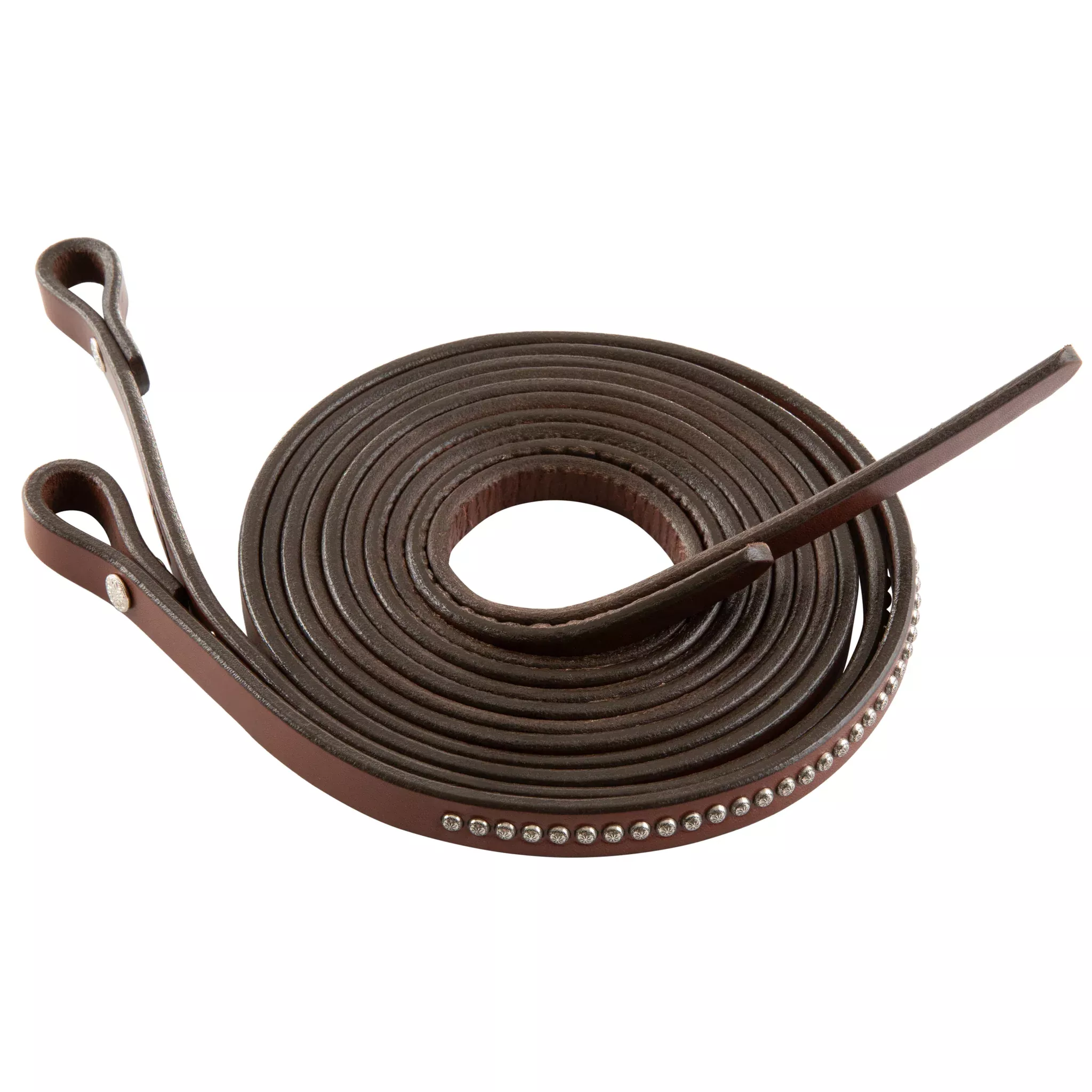 Bridle Leather Split Reins with Etched Spots, 5/8" x 7'