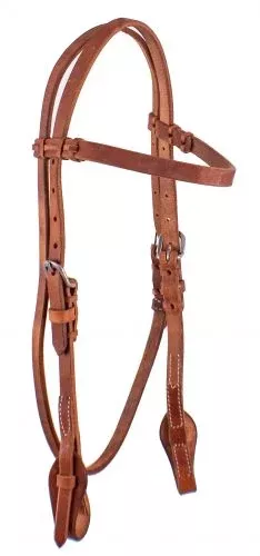 BROWBAND HARNESS LEATHER HEADSTALL WITH QUICK CHANGE BIT LOOPS