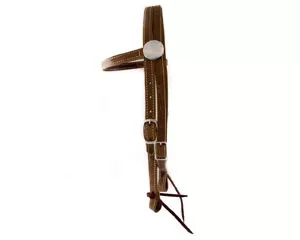 Browband Headstall - 3/4" Premium Leather, Tie Bit Ends