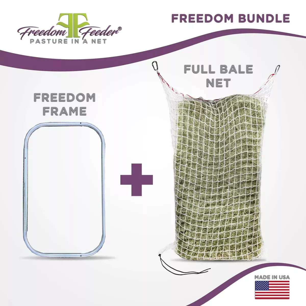 Bundle: Freedom Feeder Full Bale Net & Freedom Frame
