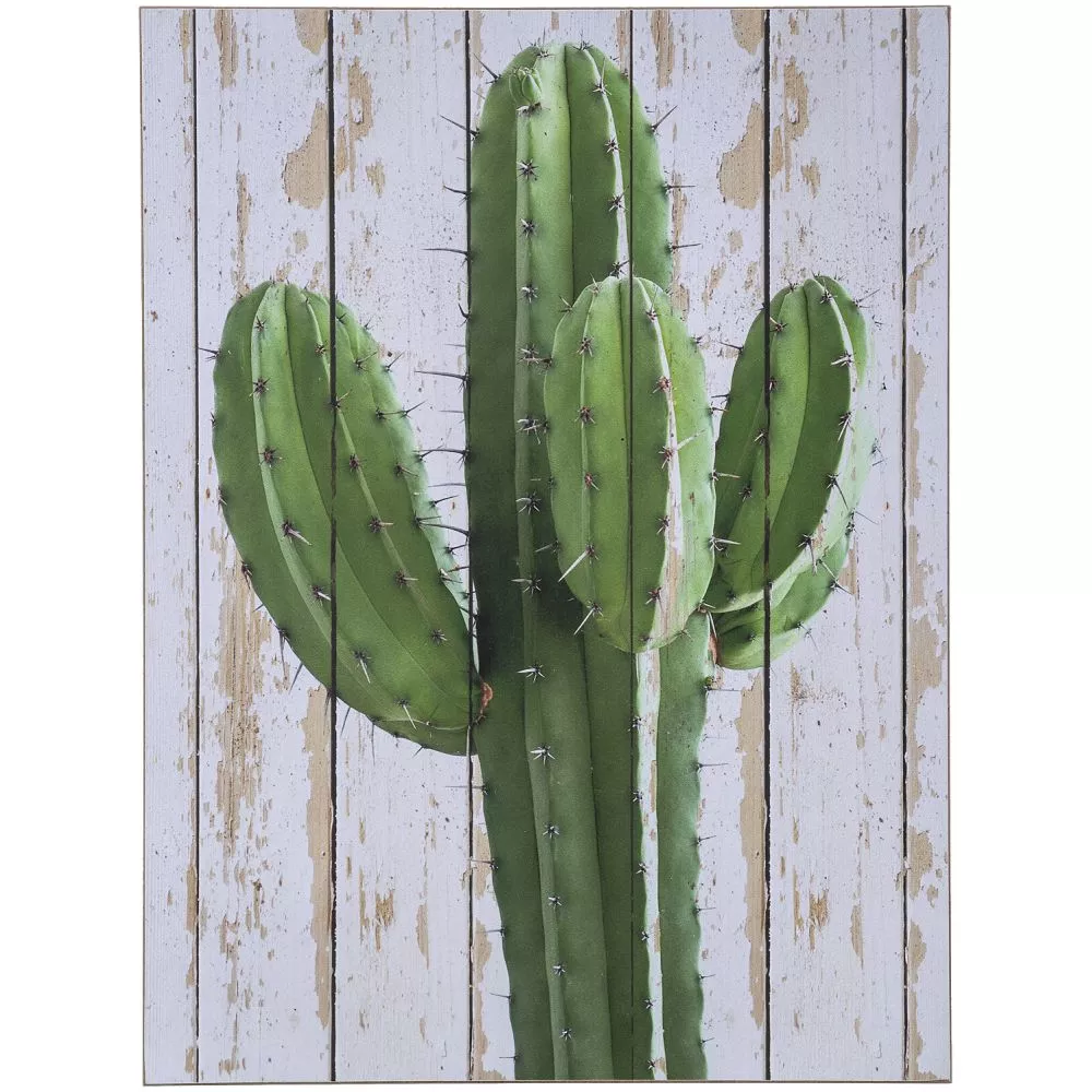 Cactus Plank Wall Décor