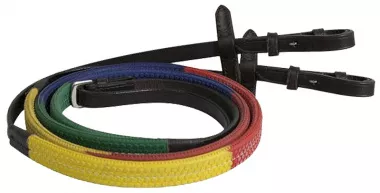 Camelot - Rubber Rainbow Reins - 1/2 x 58"