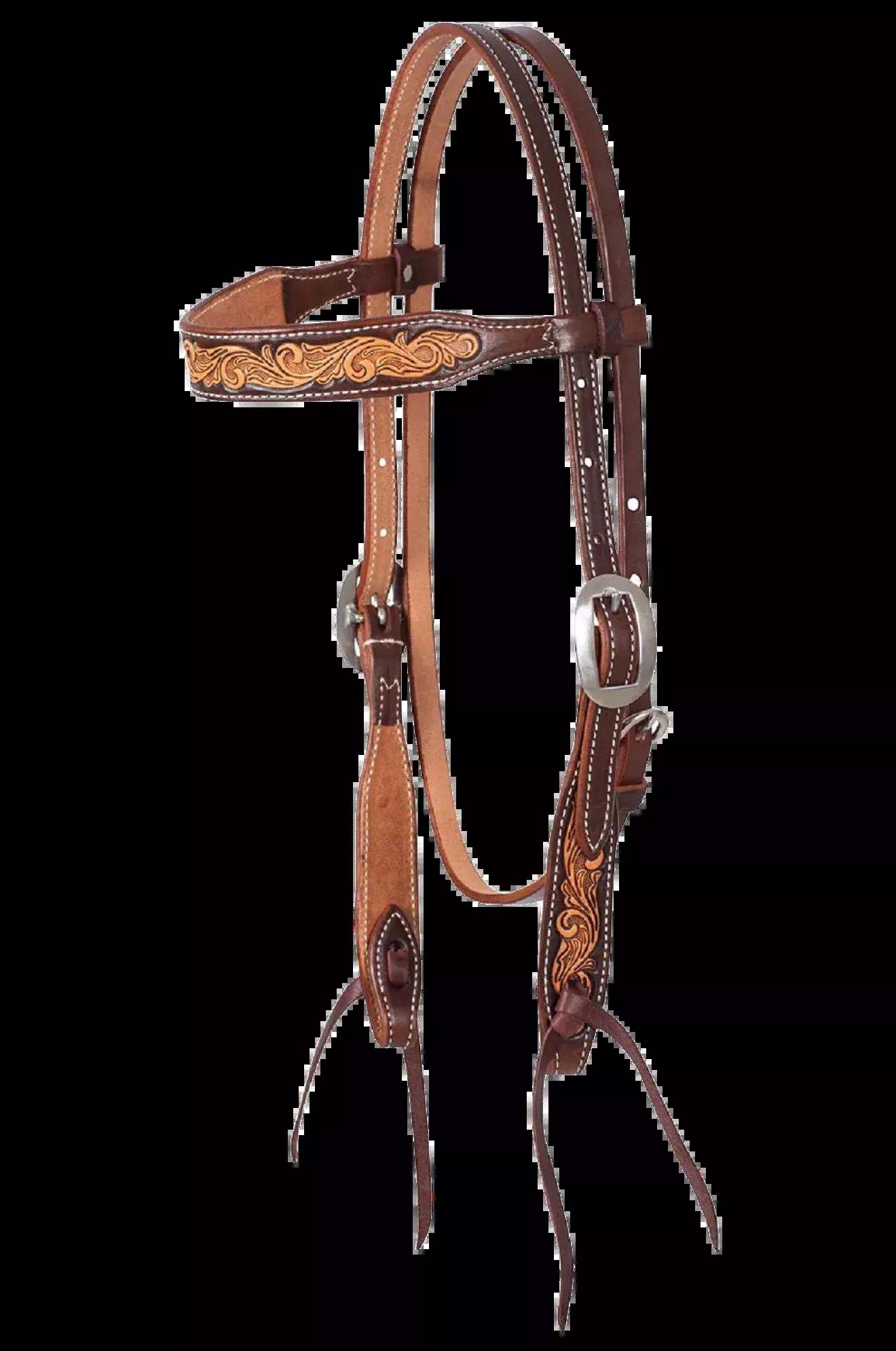 Chocolate Framed Floral Browband Headstall