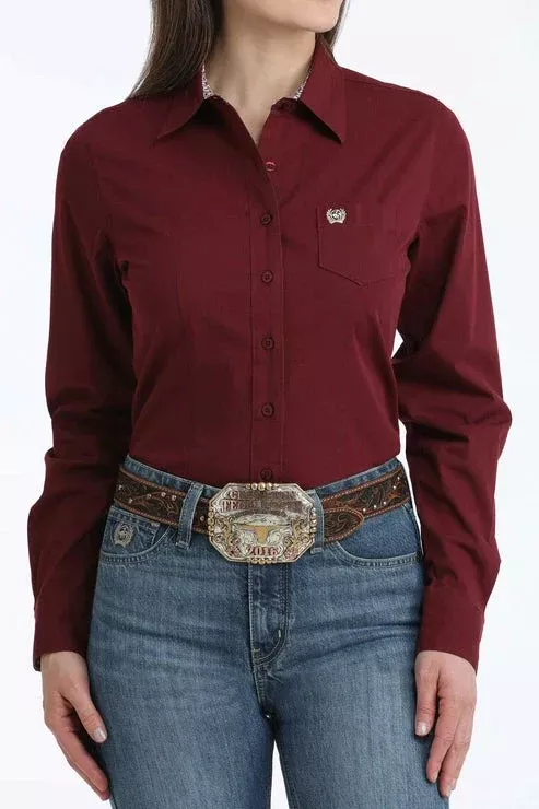Cinch Ladies Stripe LS MSW9164262 BUR