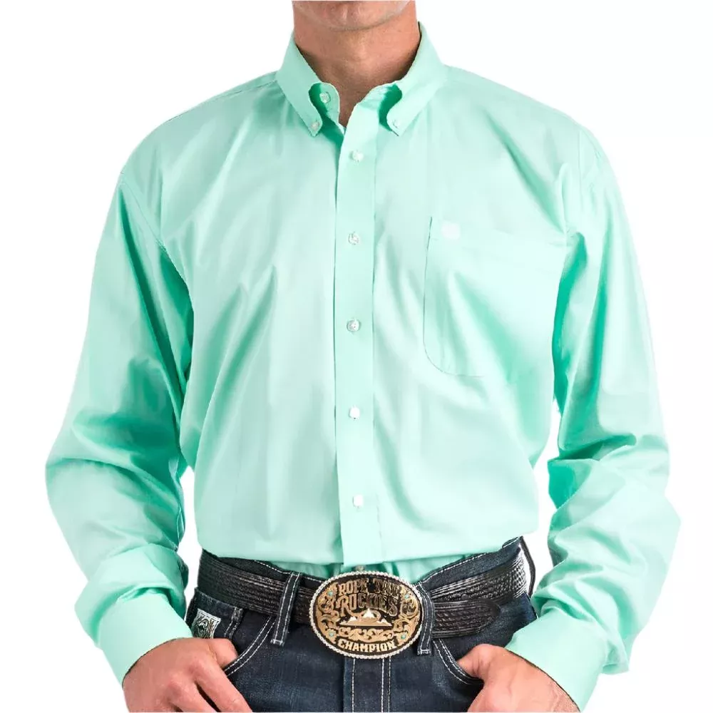 Cinch Men's Solid Mint Button Down Shirt