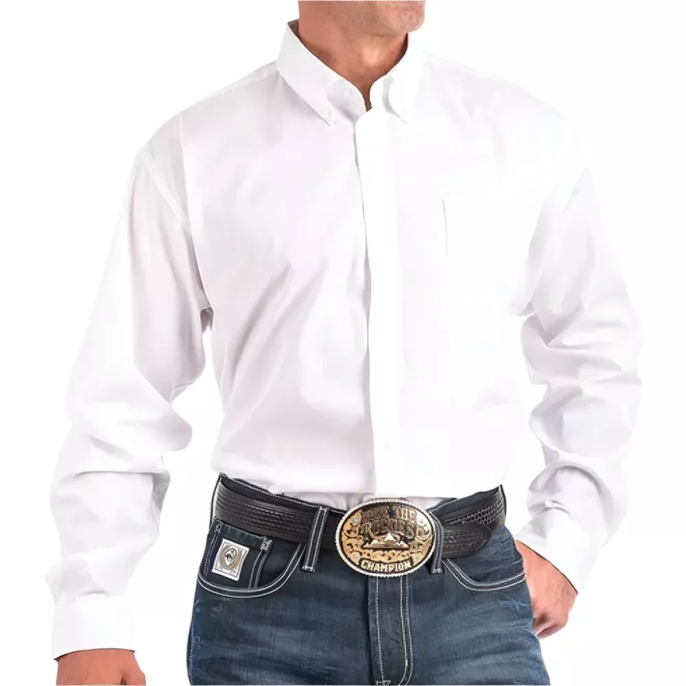 Cinch Men's Solid White Button Shirt