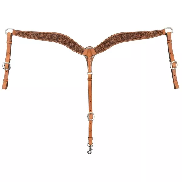 Circle Y Classic Texas Flower Breast Collar
