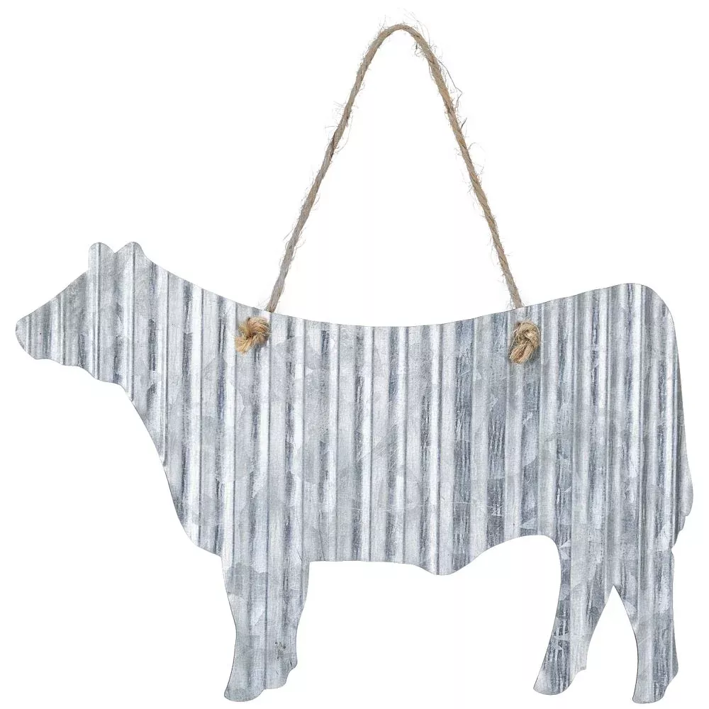 Corrugated Metal Steer Sign