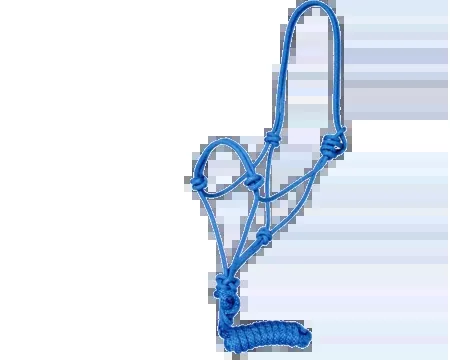 Cowboy Rope Halter with 5/8" Lead – Two-Tone Solid Braid, No Hardware