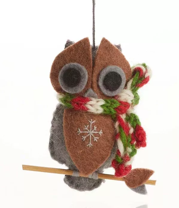 Cozy Owl Ornament-Holiday Scarf