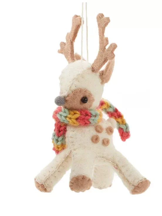 Cozy Reindeer Ornament-Multi Scarf