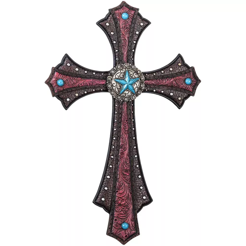 Cross with Star Concho Wall Décor