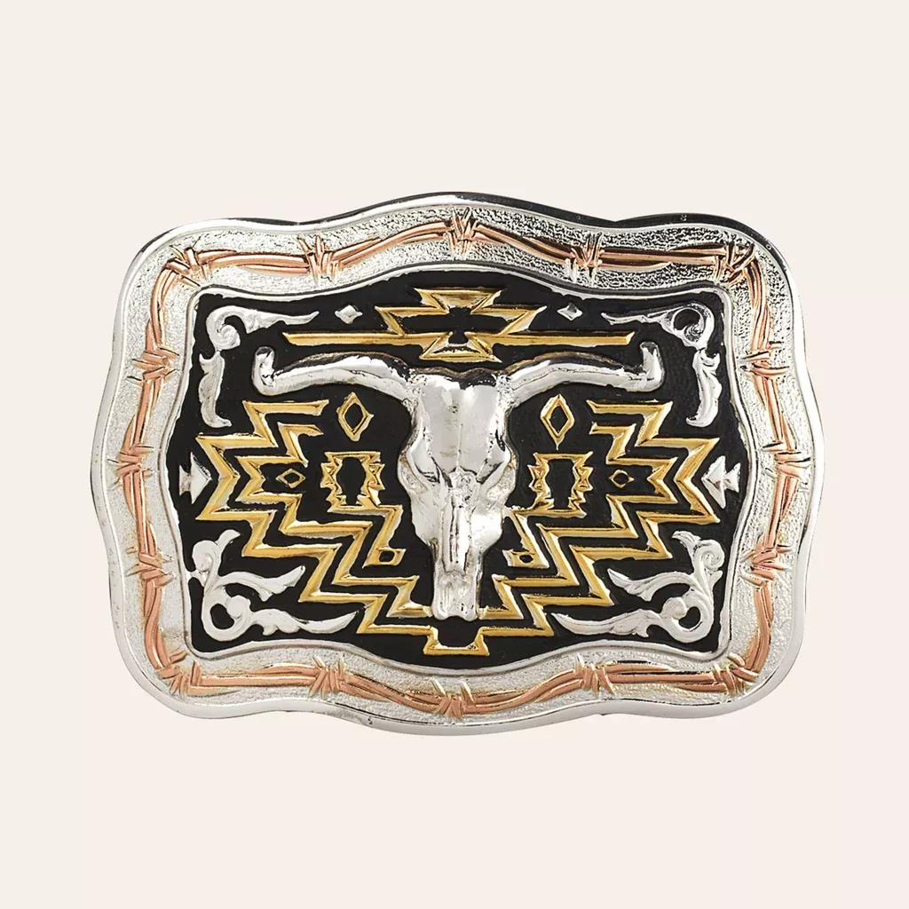 Crumrine Copper Longhorn Belt Buckle