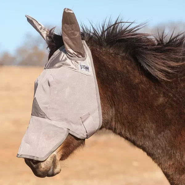 Crusader Fly Mask with Long Nose and Mule Ears Horse/Mule